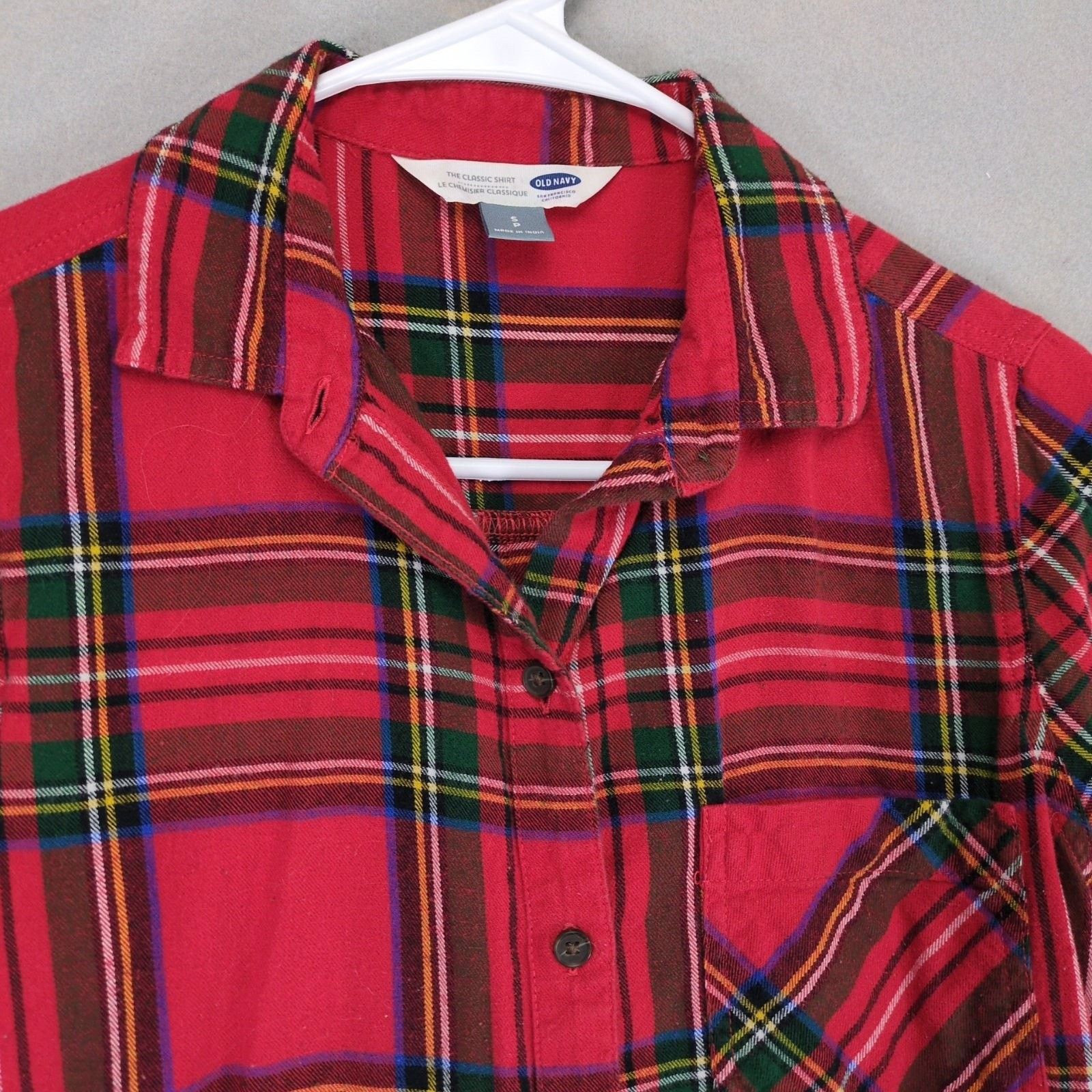 Old Navy Old Navy The Classic Shirt Women's S Red Flannel Long Sleeve Size S / US 4 / IT 40 - 4 Thumbnail