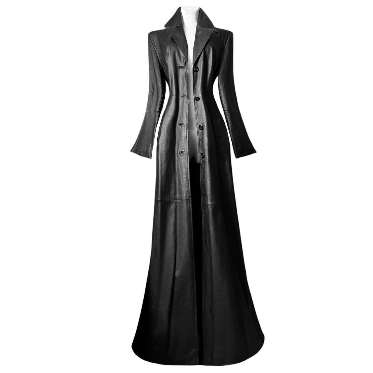 Vintage Super long matrix leather coat Size M / US 6-8 / IT 42-44 - 1 Thumbnail