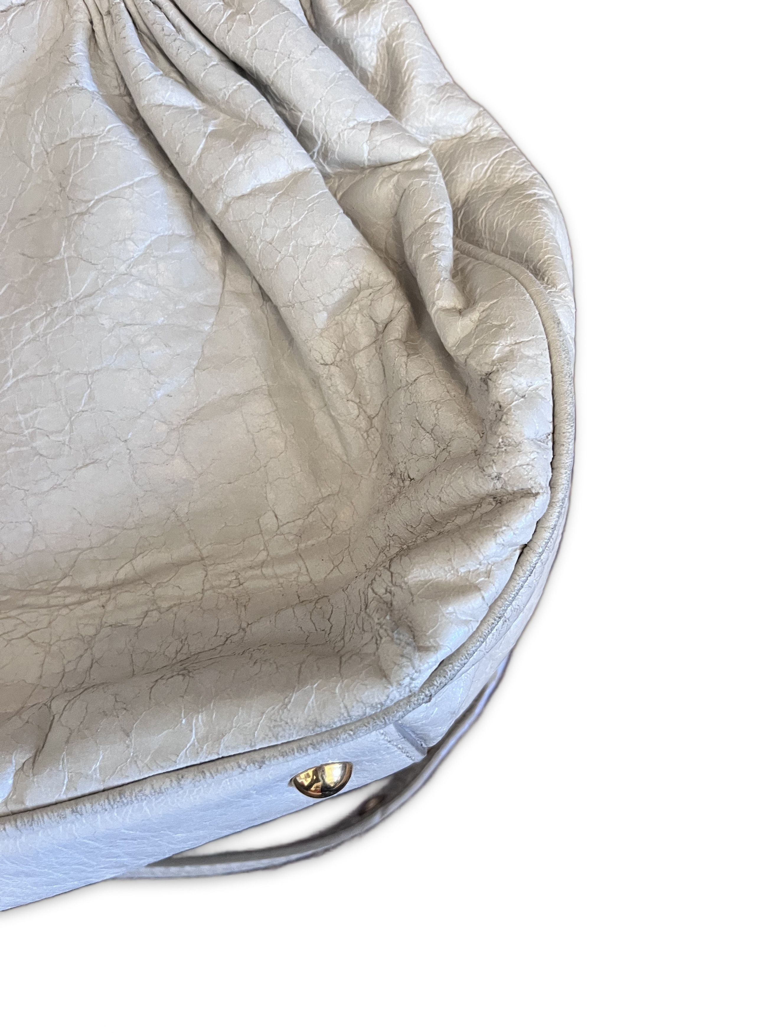 Miu Miu Miu Miu - Crinkled Leather Cream Gold-Tone HW Preloved Size ONE SIZE - 5 Thumbnail