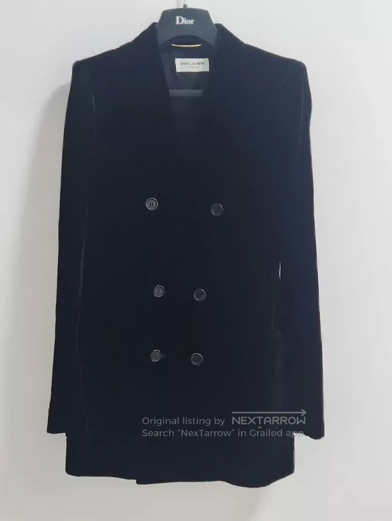 Saint Laurent Paris Saint Laurent Paris Double-breasted Six-button Black Velve Size XS / US 0-2 / IT 36-38 - 4 Thumbnail