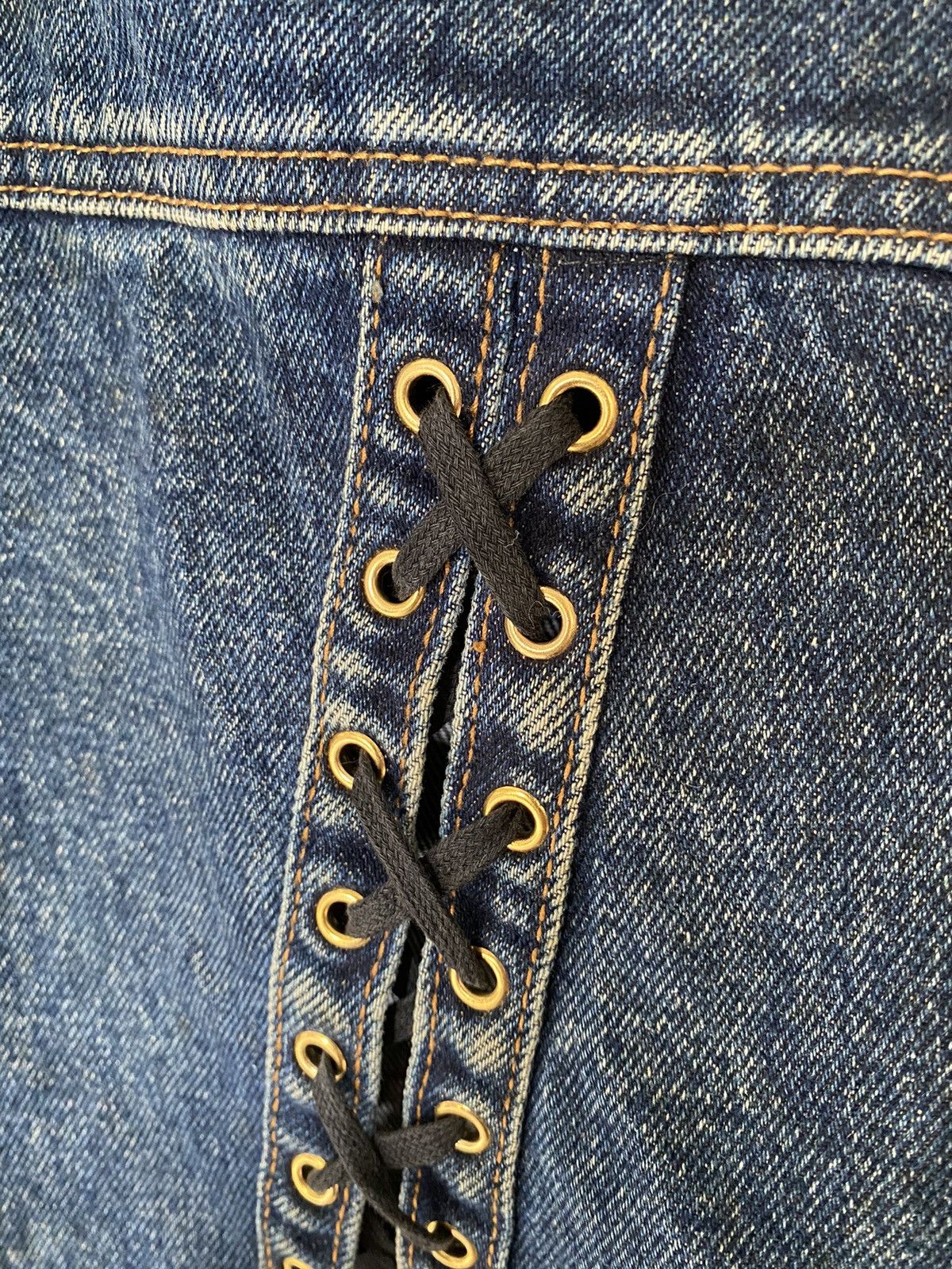 Jean Paul Gaultier 1988 JPG lace up crop denim Jacket Size M / US 6-8 / IT 42-44 - 14 Thumbnail