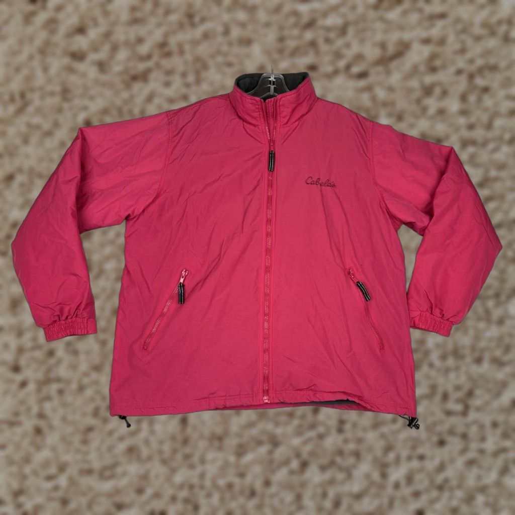 Vintage Cabela's Jacket Mens XL Pink Windbreaker Full Zip Fleece Lined Nylon Pockets Hiking Outdoor Size US XL / EU 56 / 4 - 1 Thumbnail