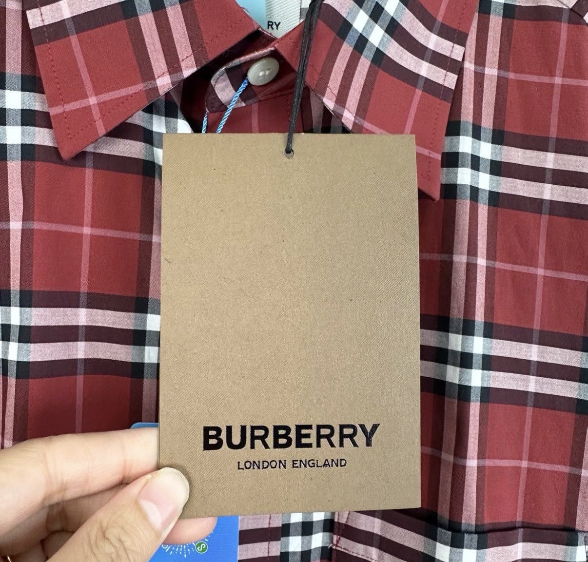 Burberry Burberry Red Check Single-Breasted Long Sleeve Shirt K12 Size US M / EU 48-50 / 2 - 5 Thumbnail