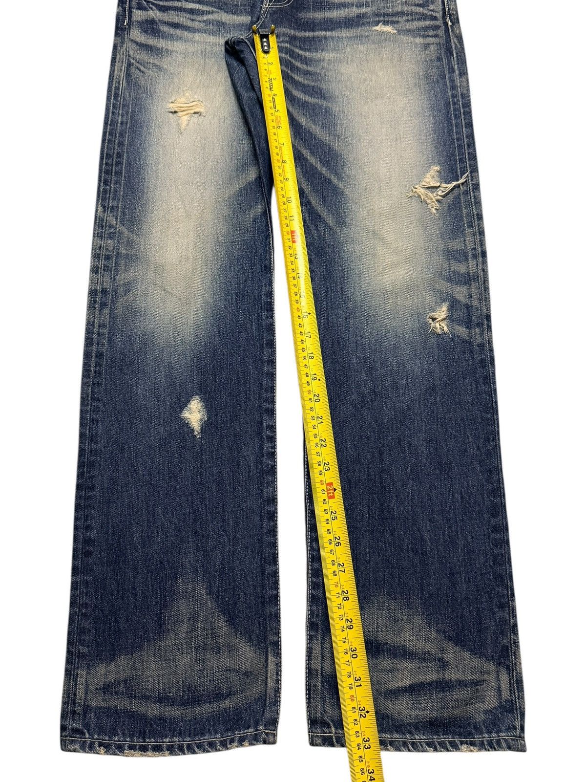If Six Was Nine Vintage Japan Brand Faded Wash Clawmark Whiskers Distressed Size US 35 - 13 Thumbnail