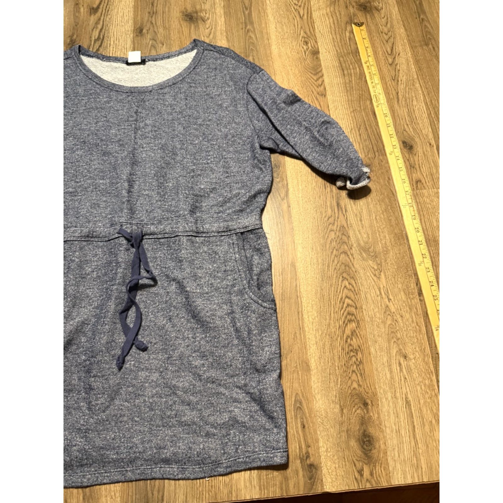 Venus Venus Dress Women Size L Blue Short Sleeve Dress Tie Waist, Knee Length, Solid, Shift, Casual, Regular, Dress, Women, 2020s? Size 36" / US 14 / IT 50 - 3 Thumbnail