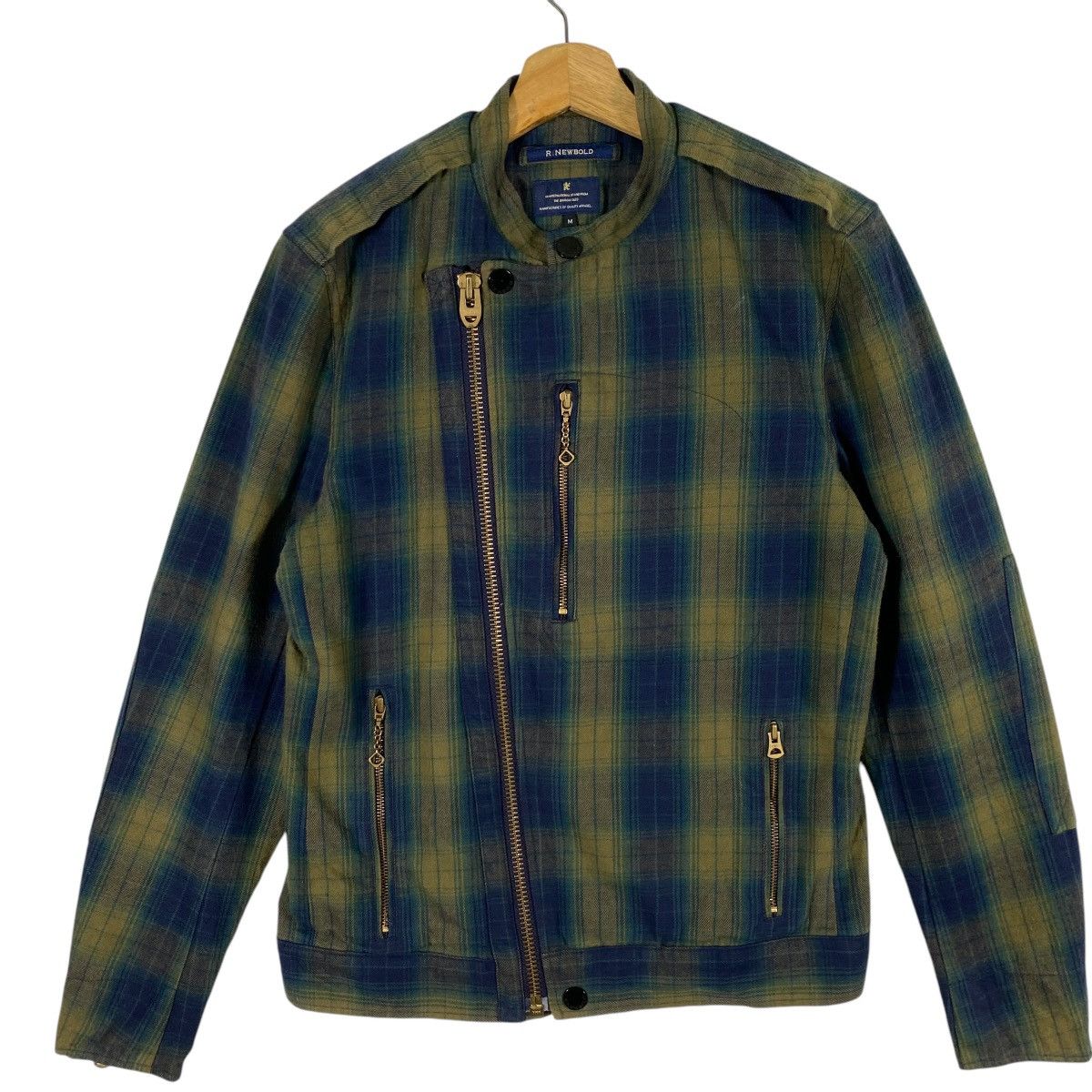 Japanese Brand × Paul Smith × R.Newbold Vintage R.Newbold Plaid Zipper Biker Jacket M Size Size US M / EU 48-50 / 2 - 4 Thumbnail