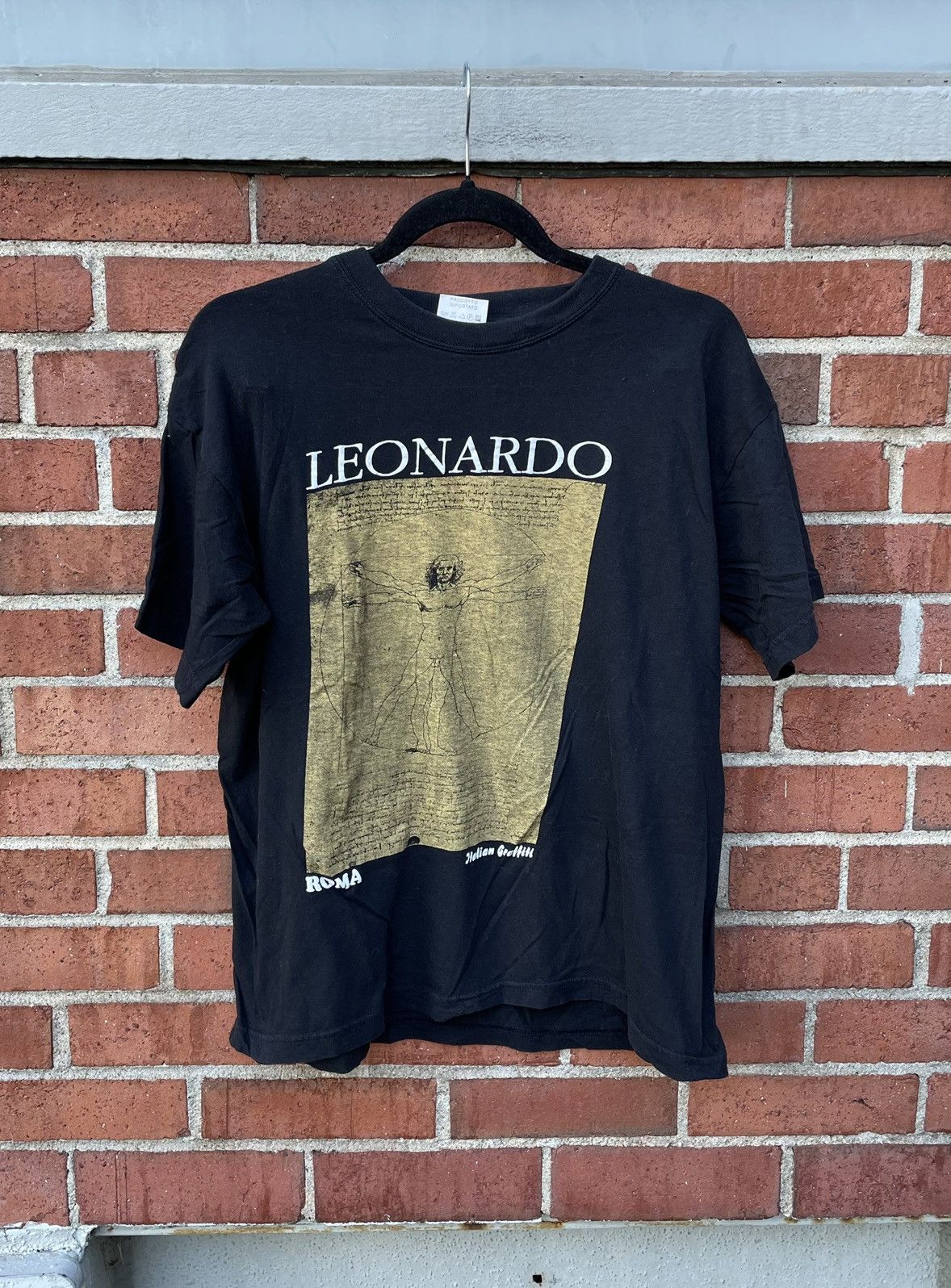 Vintage Vintage Leonardo Da Vinci Virtruvian Man Destination T-Shirt Size US XL / EU 56 / 4 - 1 Thumbnail