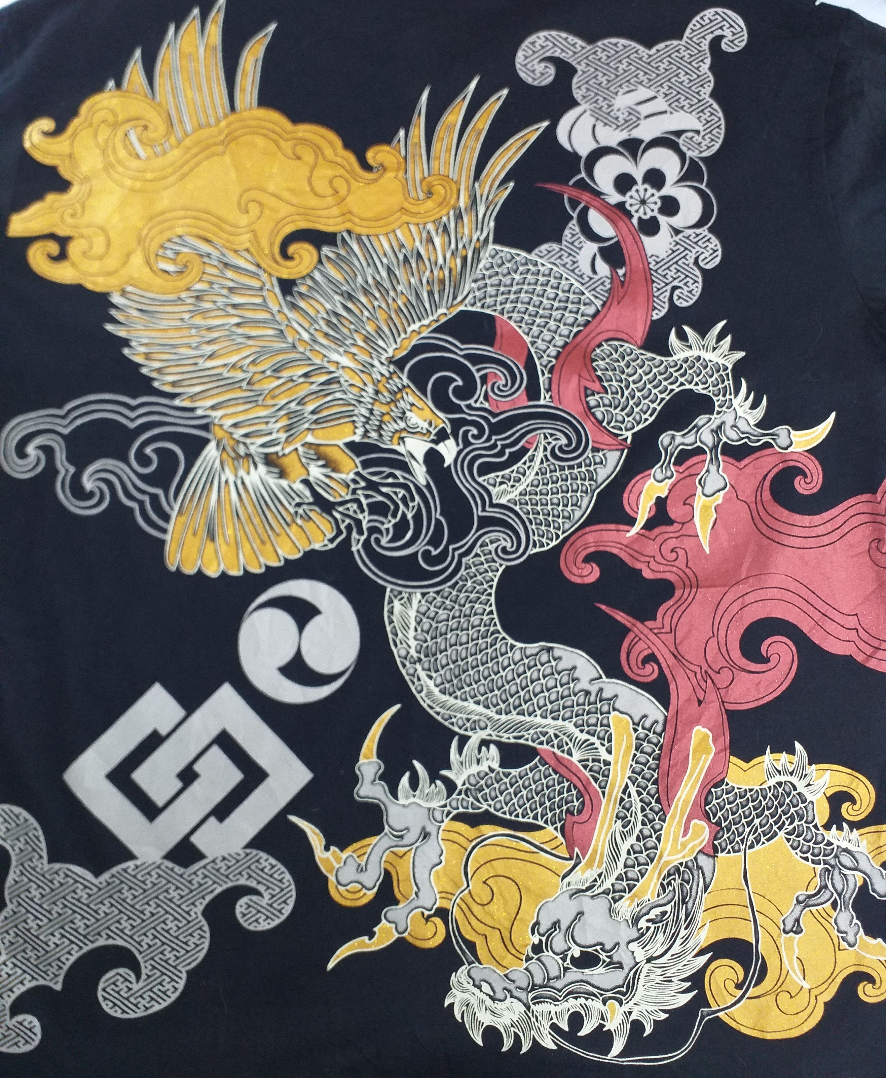 Beauty Beast Vintage Sukajan Souvenir TShirt Dragon Tee -A078 Size US XL / EU 56 / 4 - 4 Thumbnail