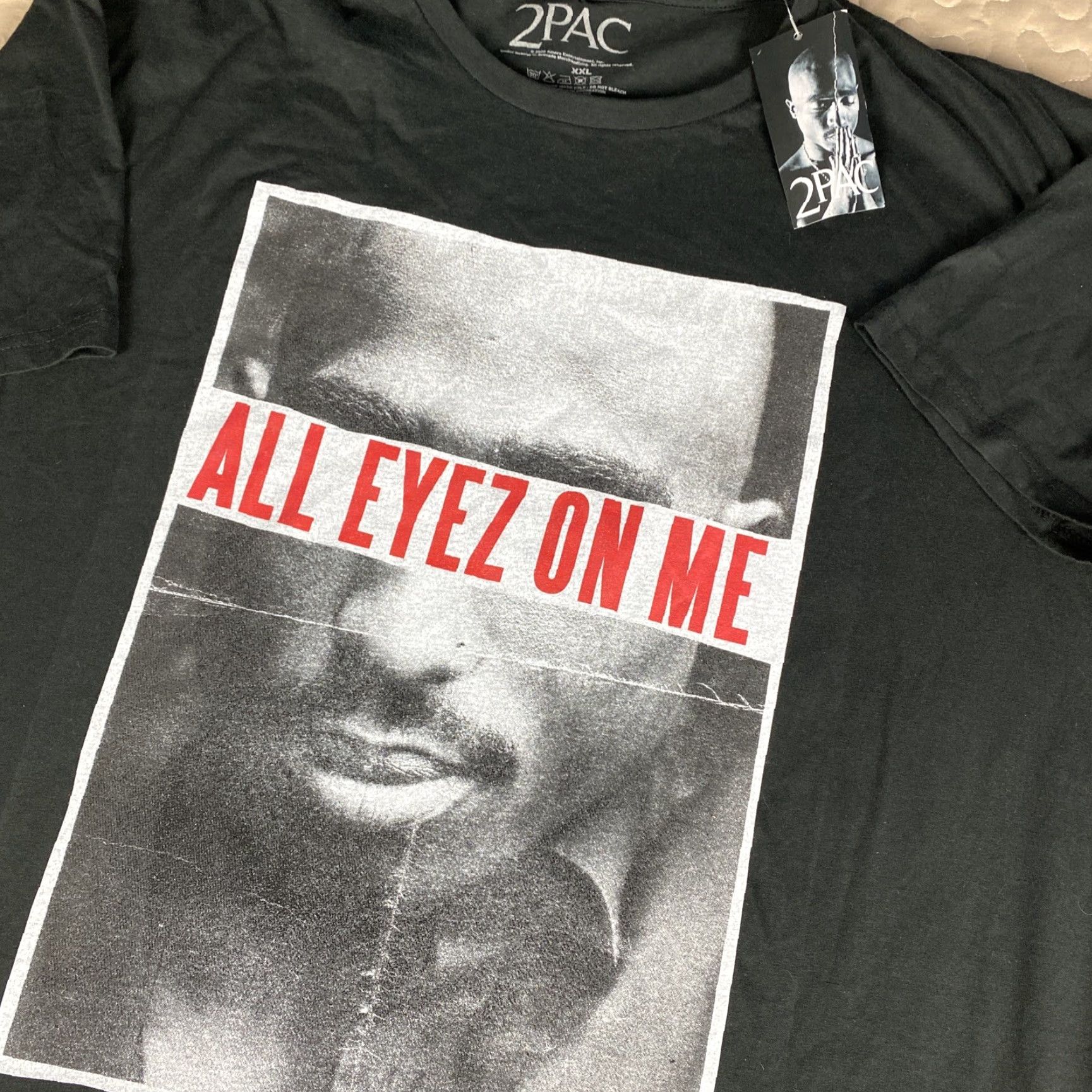 New Rock 2pac All Eyez On Me T Shirt Graphic Tee Mens 2XL Black Hip Hop UK Rock Off Rock Off UK hip hop Size US XXL / EU 58 / 5 - 2 Thumbnail