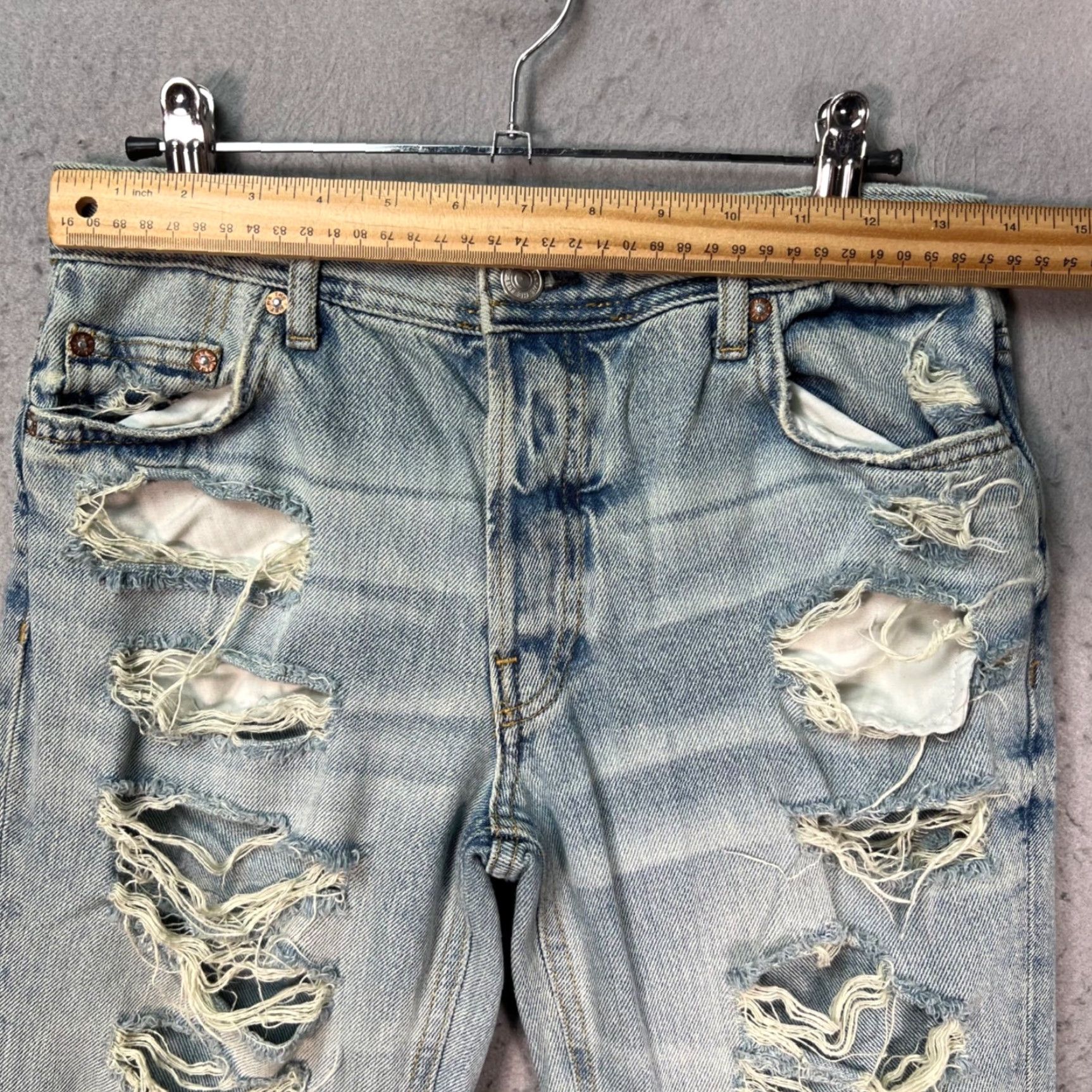 Vintage We The Free Distressed Light Wash Straight Leg Jeans Women’s Size 25 Size 42" / US 20 - 6 Thumbnail