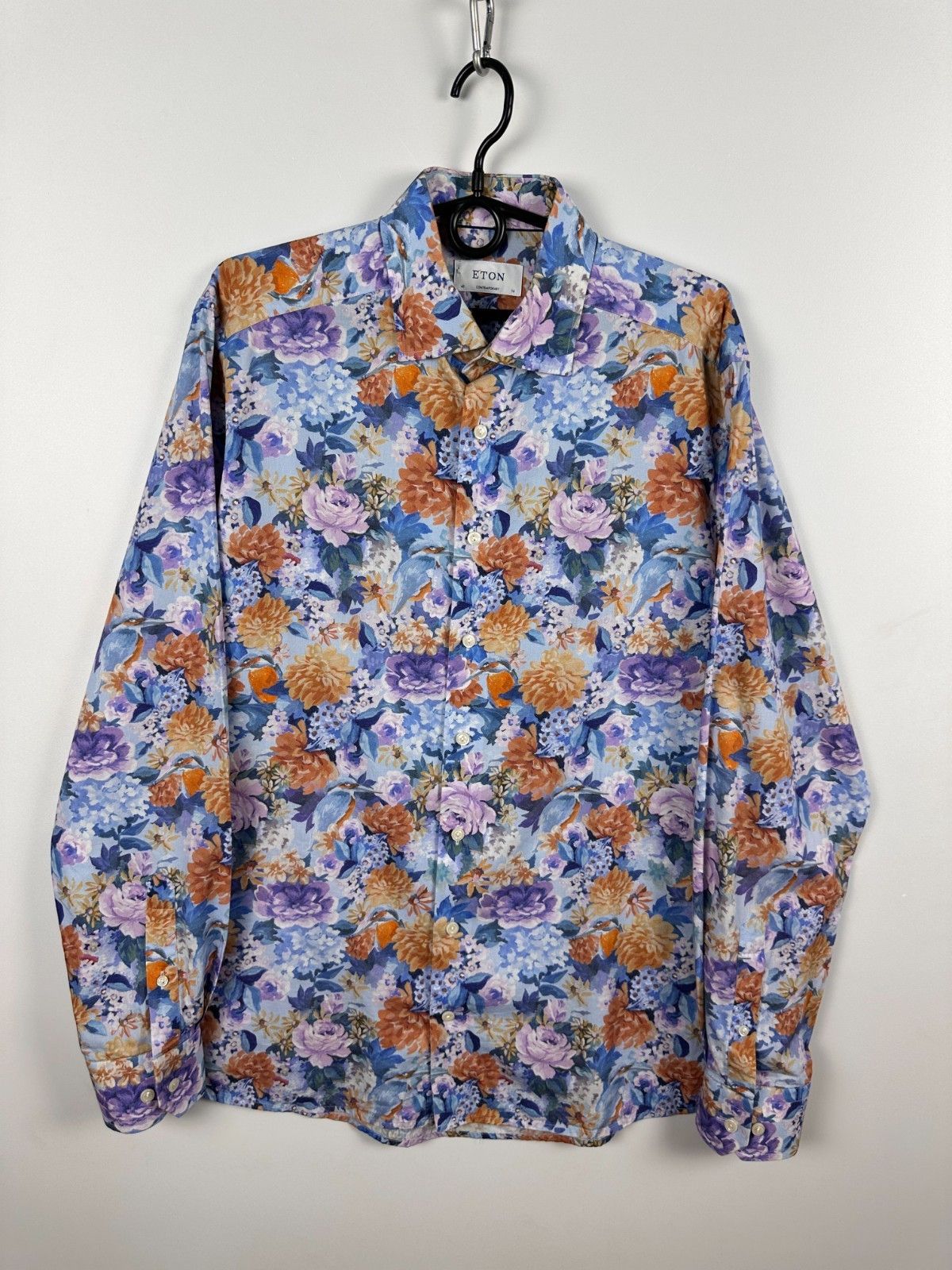 Eton Eton Floral Bird Cotton Tencel Shirt Button Up Size 41\16 Size US L / EU 52-54 / 3 - 1 Thumbnail