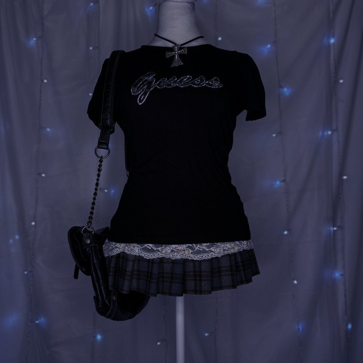 Guess Guess Black Rhinestone Top Size S / US 4 / IT 40 - 1 Thumbnail