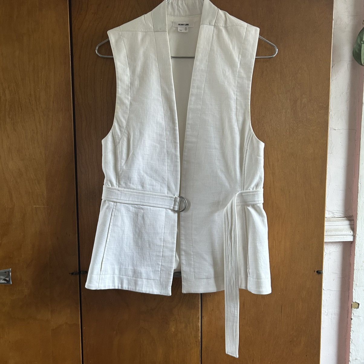 Helmut Lang Helmut Lang white leather and cotton bondage vest Size US S / EU 44-46 / 1 - 5 Thumbnail