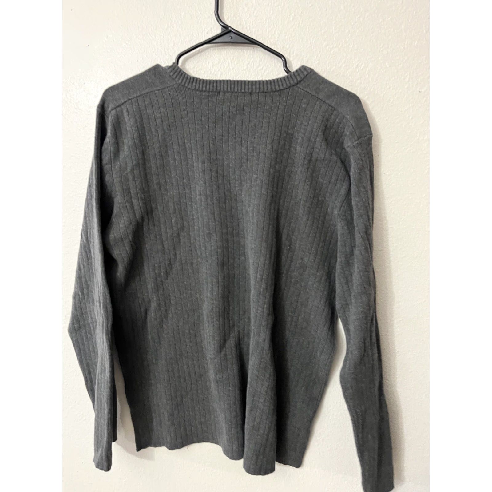 Alfani Alfani Mens Solid Long Sleeves V-Neck Pullover Sweater Grey Size Large Size US L / EU 52-54 / 3 - 3 Thumbnail