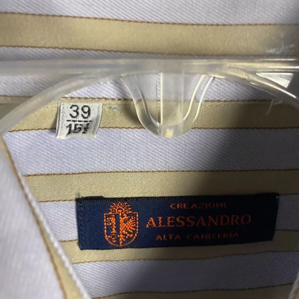 Other Alessandro Dress Shirt Men's 39 15.5 Long Sleeve Striped Size US M / EU 48-50 / 2 - 3 Thumbnail