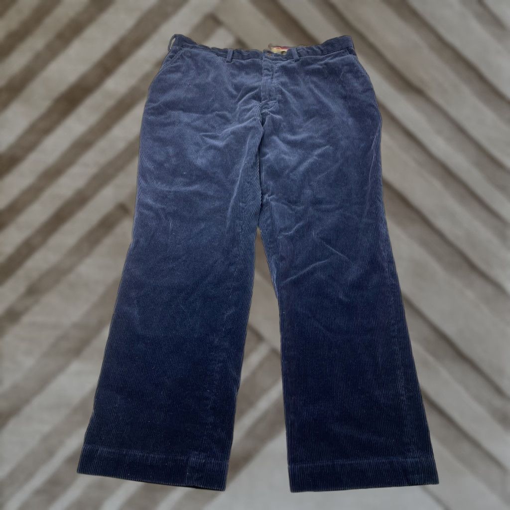 Polo Ralph Lauren VINTAGE Polo Ralph Lauren Pants Corduroy Men 40x30 Navy Blue Preston Straight Leg Flat Front 5-Pocket Size US L / EU 52-54 / 3 - 1 Thumbnail