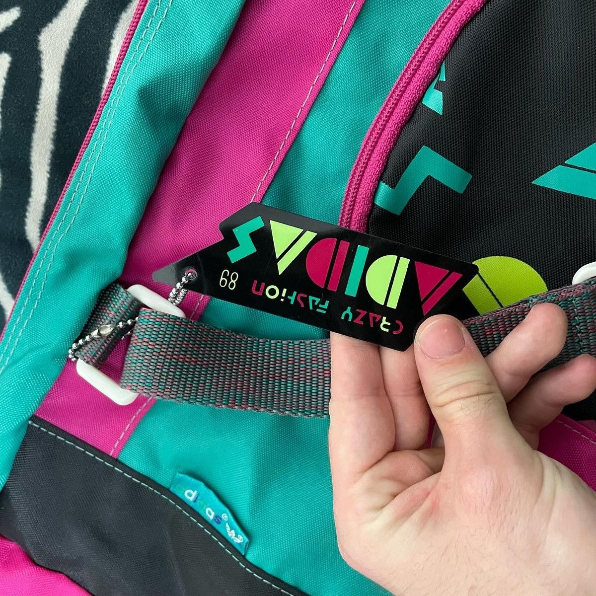 Adidas × Vintage Vintage Adidas Multicolour Patchwork Bag Bagpack Size ONE SIZE - 4 Thumbnail
