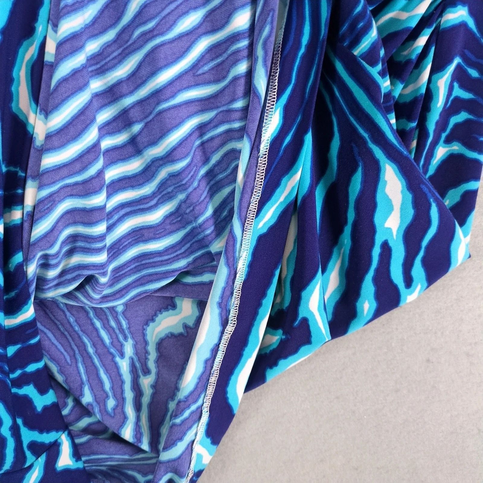 Jones New York Jones New York Signature Blue Wave V-Wrap Mini Dress L Pet Size L / US 10 / IT 46 - 6 Thumbnail