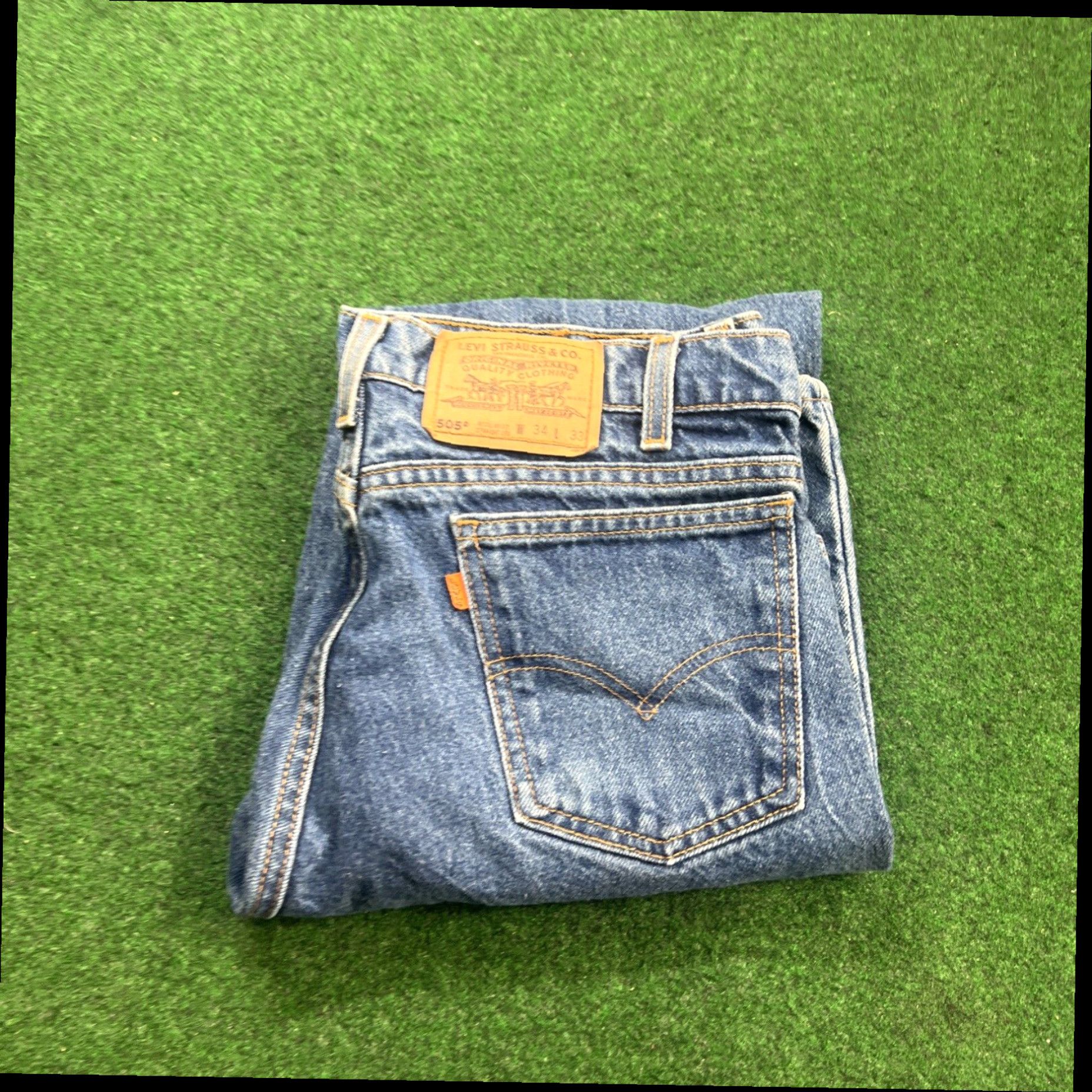 Levi's Vintage 1996 LEVIS 505 Orange-Tab Jeans 33x31 (Tag 34x33) Faded See Photos Size US 33 - 1 Thumbnail