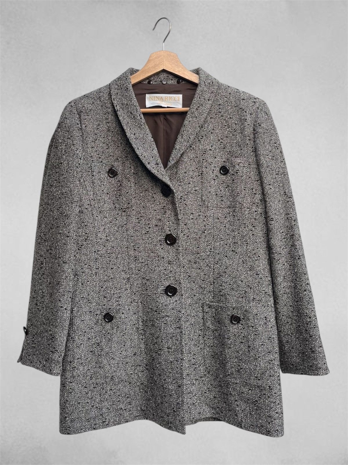 Nina Ricci Nina Ricci Cashmere Blend Herringbone Jacket Size M / US 6-8 / IT 42-44 - 1 Thumbnail
