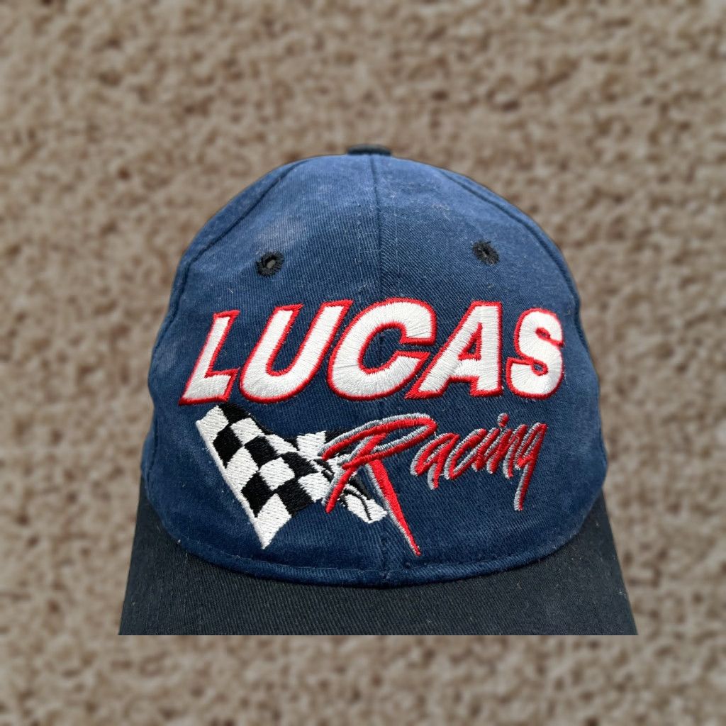 Vintage VINTAGE Lucas Oil Racing Apparel Hat Adult One Size Blue Black Cotton GR Cup Team Size ONE SIZE - 1 Thumbnail