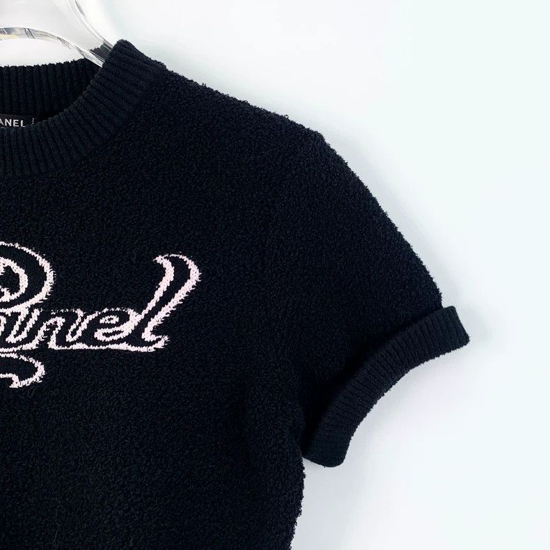 Chanel Chanel Black Logo Embroidered Knit Top -2505 Size US XXS / EU 40 - 3 Thumbnail