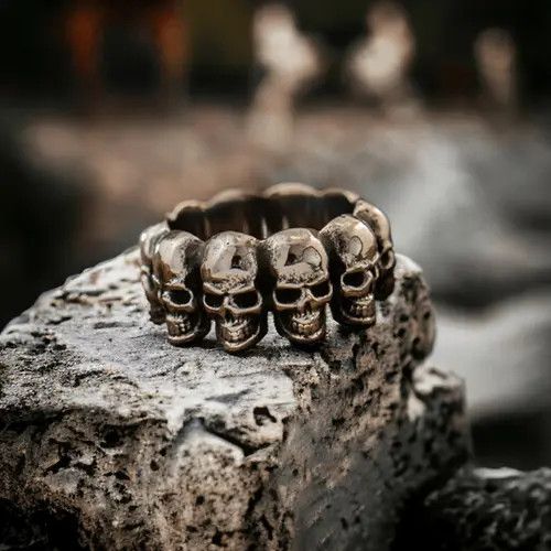 Jewelry Skull Silver Ring Size ONE SIZE - 2 Thumbnail