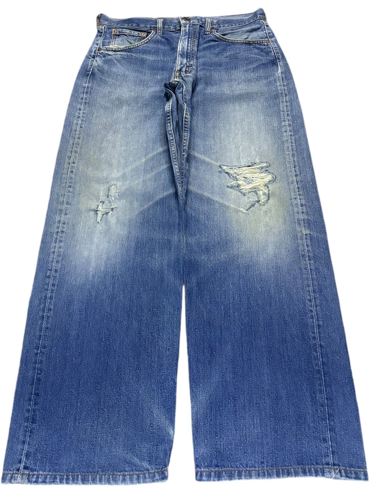 Levi's Vintage 90s Levis 504 Faded Wash Distressed Baggy Jeans Size US 33 - 1 Thumbnail