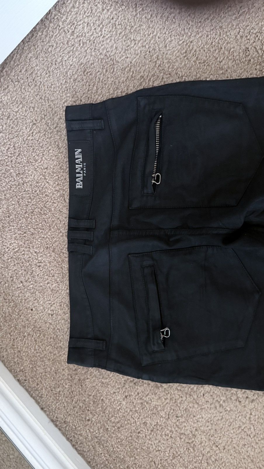 Balmain Single-Zip Cotton Bikers Size US 29 - 3 Thumbnail