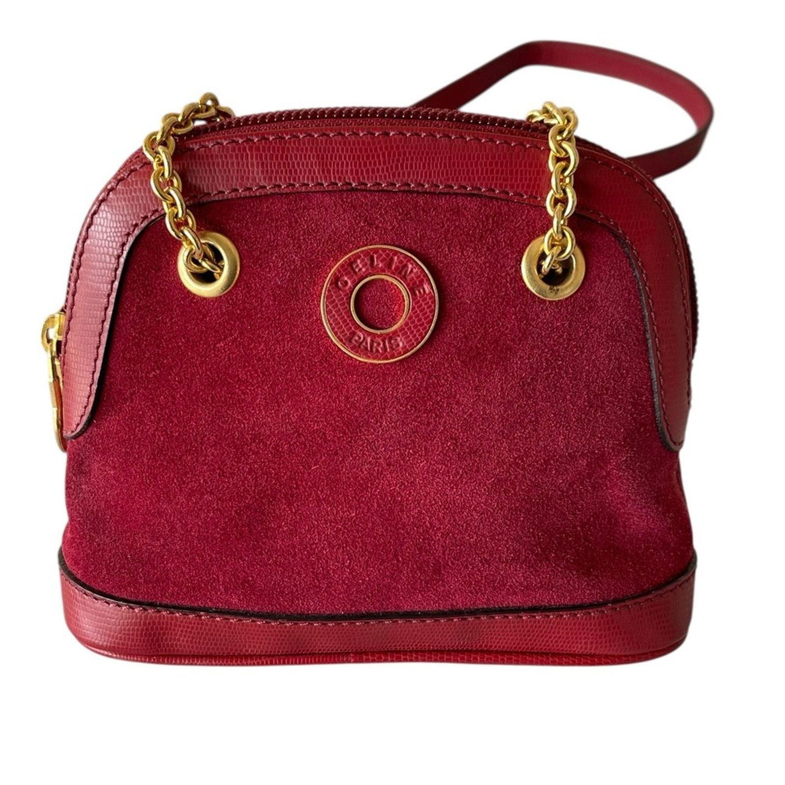 Celine Céline Red and Gold Leather Pochette Shoulder Bag Golden Size ONE SIZE - 10 Thumbnail