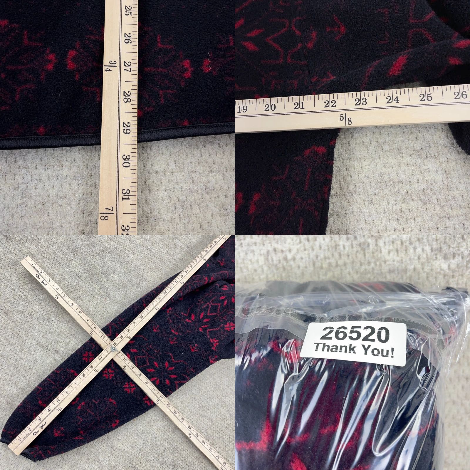 Lands' End VINTAGE Lands' End Jacket Women Medium Black Red Fleece Pullover Nordic USA 90s Size M / US 6-8 / IT 42-44 - 8 Thumbnail