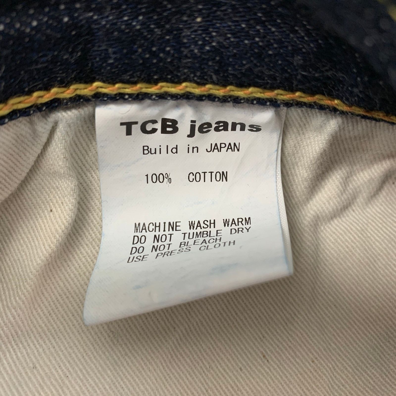 TCB Jeans 40 Indigo Contrast Stitch Selvedge Denim Button Fly Jeans Size US 40 / EU 56 - 3 Thumbnail