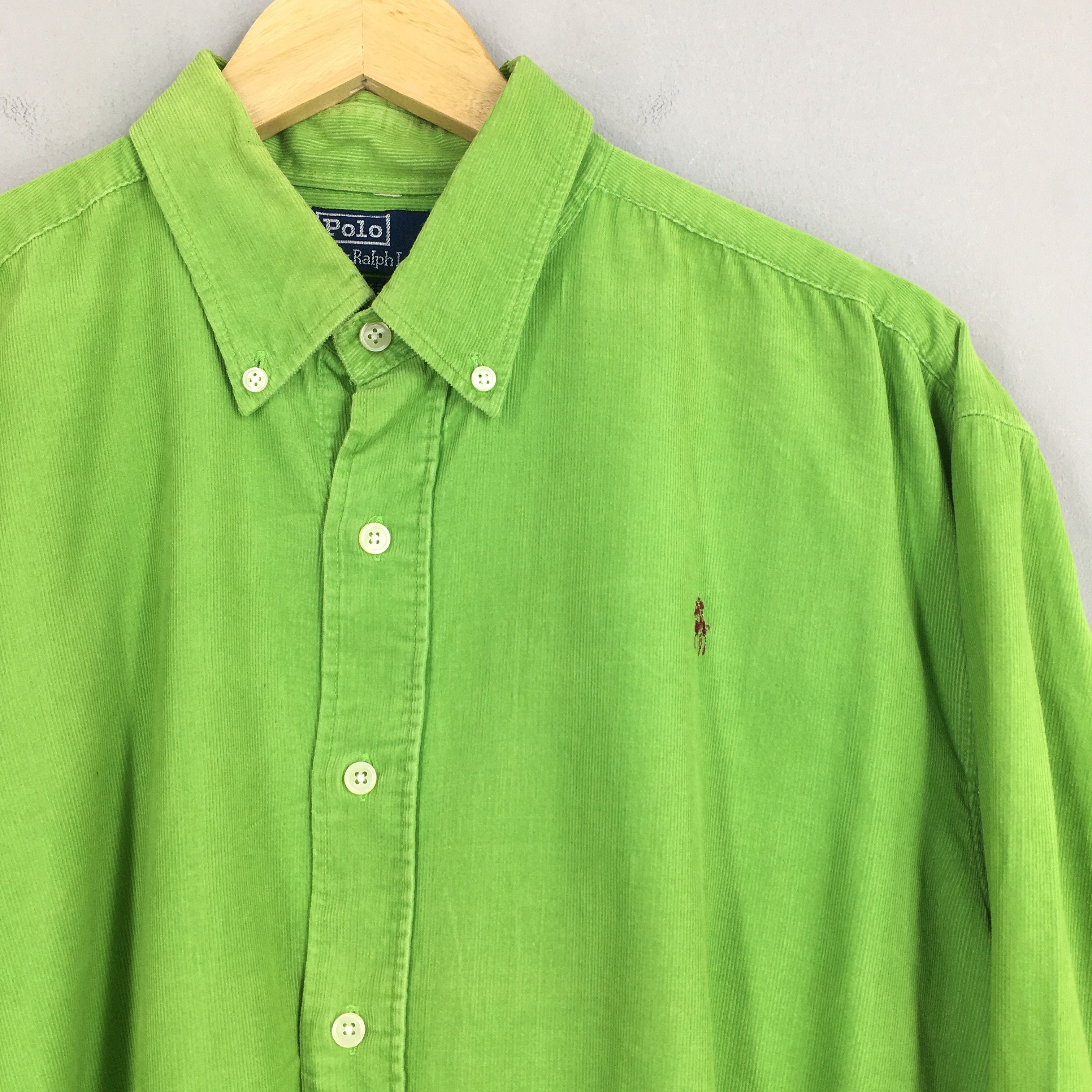 Polo Ralph Lauren Polo Ralph Lauren Neon Green Corduroy Oxfords Large Size US L / EU 52-54 / 3 - 2 Thumbnail