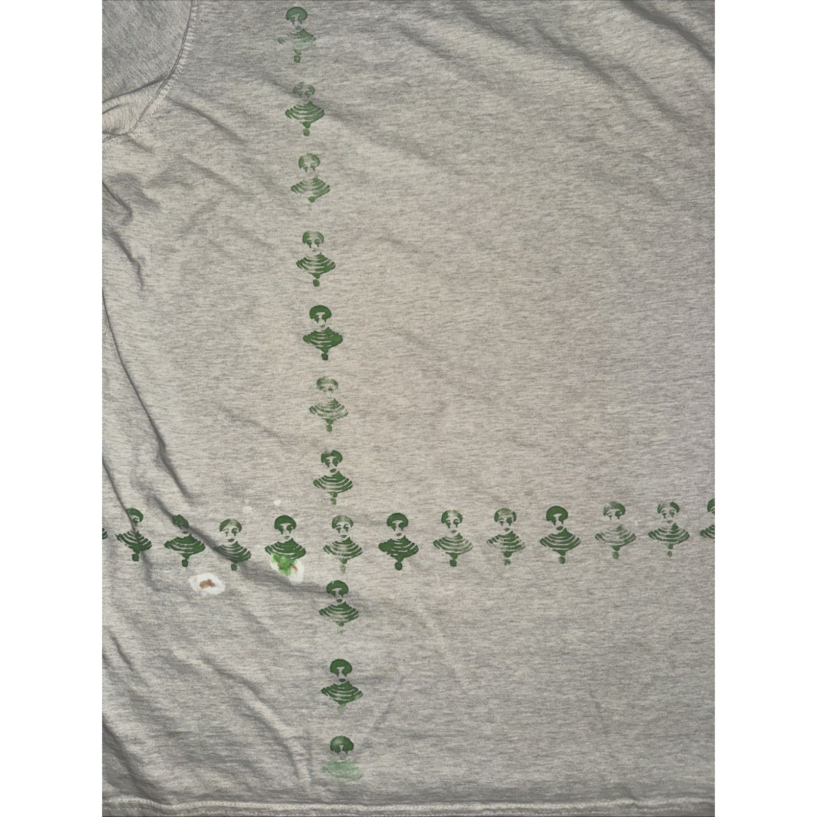 Vintage Abstract Green Bust Print T-Shirt Gray Art Graphic Tee XL Size US XL / EU 56 / 4 - 2 Thumbnail