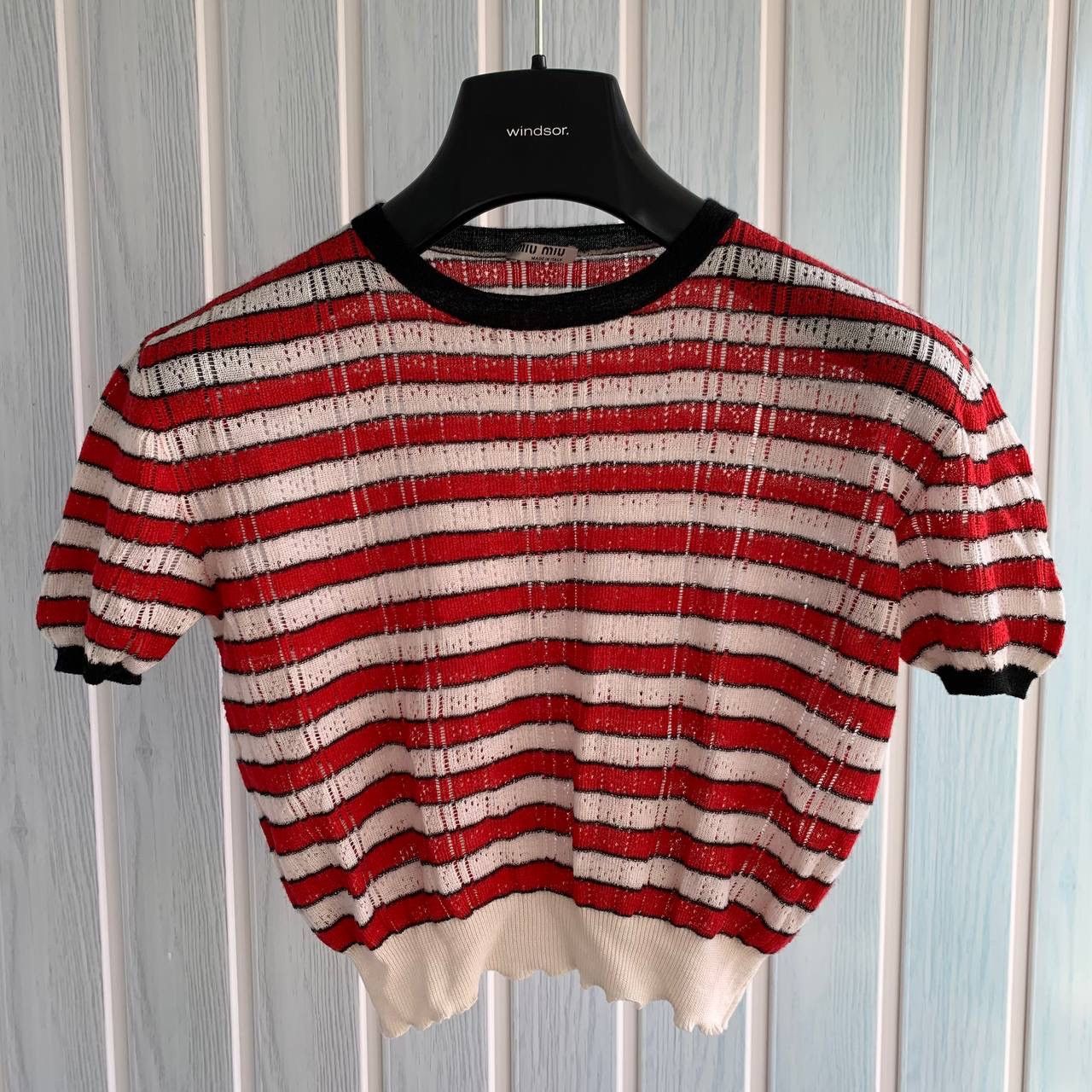 Miu Miu Miu Miu Multicolor Cashmere & Silk Knit Striped Mini Top Size S / US 4 / IT 40 - 4 Thumbnail
