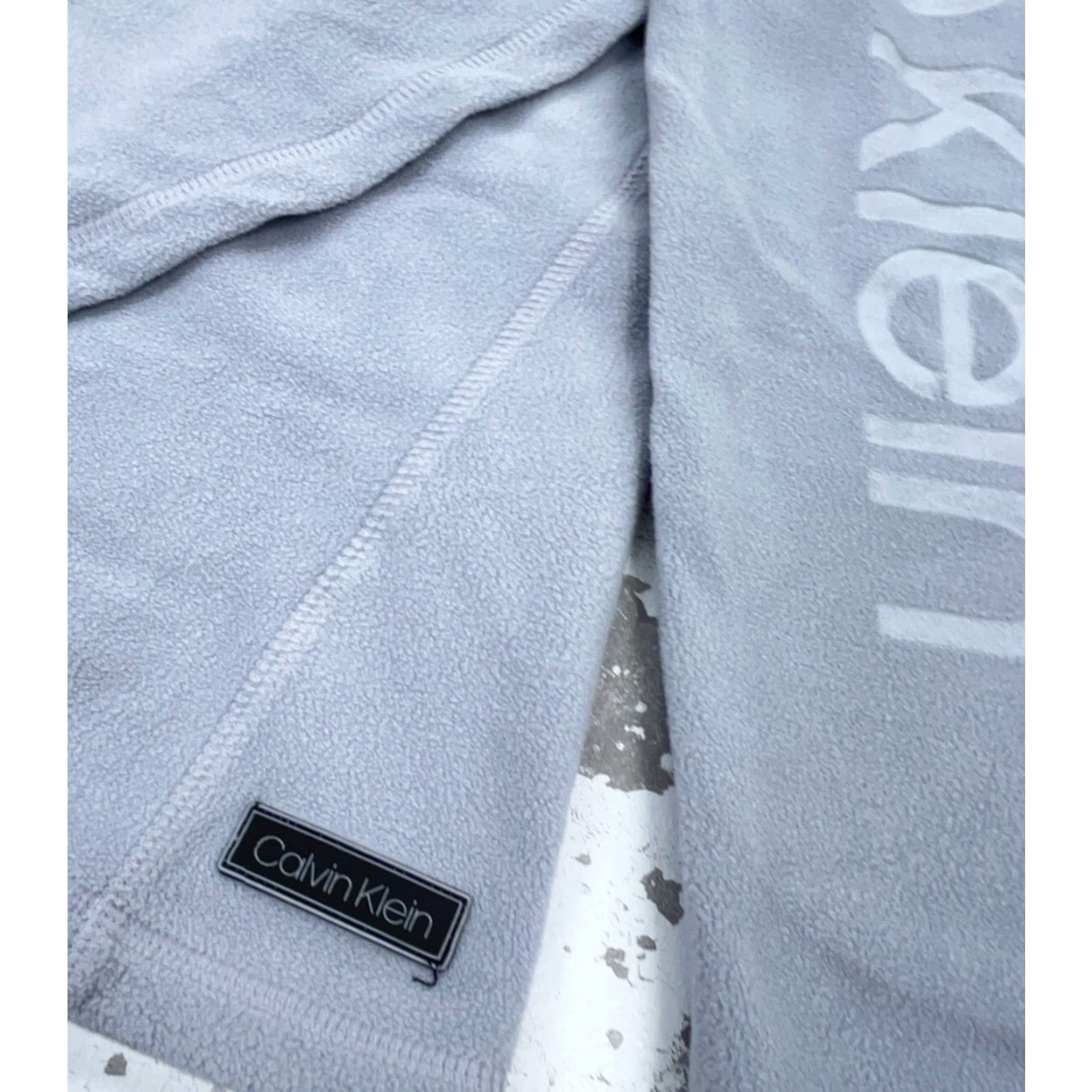 Calvin Klein Calvin Klein Sweater Women Medium Gray Fleece Pullover Mock Neck 1/4 Zip Logo Embroidered Casual Shirt/Top Size M / US 6-8 / IT 42-44 - 4 Thumbnail