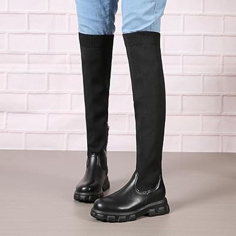 Other Women's Over The Knee Platform Thigh High Boots Round Toe Size US 8 / IT 38 - 1 Thumbnail