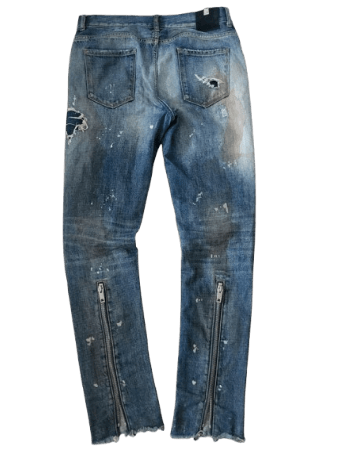 1017 ALYX 9SM × Alyx ALYX Back Zip Distressed mudwash denim pants. Size US 29 - 2 Thumbnail