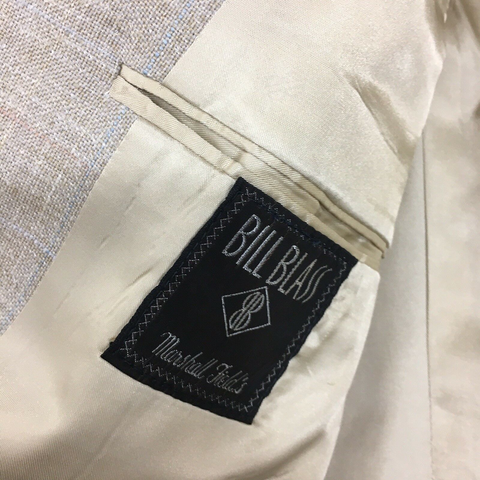 Bill Blass Vtg Bill Blass Men NATURAL Beige Sport Coat Tropical jacket Size 40R - 5 Thumbnail