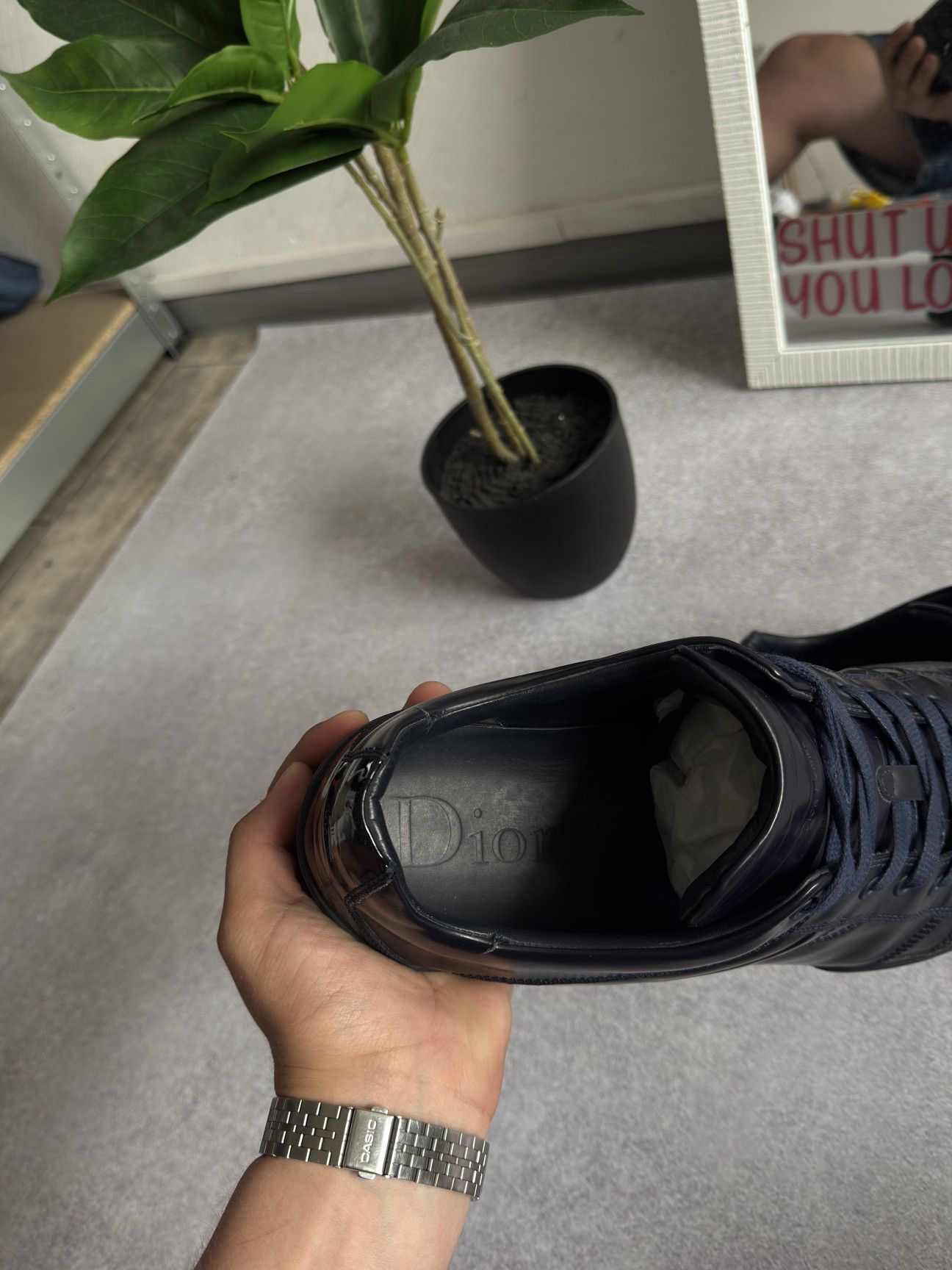 Dior Dior Home B18 Leather Sneakers Navy Blue Shoes men 45 US 12 Size US 12 / EU 45 - 11 Thumbnail
