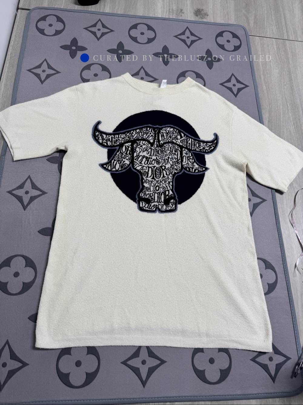 Dior Graphic Knit T-Shirt in White Size M Size US M / EU 48-50 / 2 - 1 Thumbnail