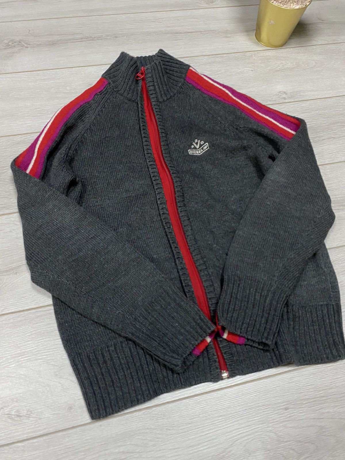 Diesel Diesel knitted avant-garde zip sweater pro v Size US XL / EU 56 / 4 - 3 Thumbnail