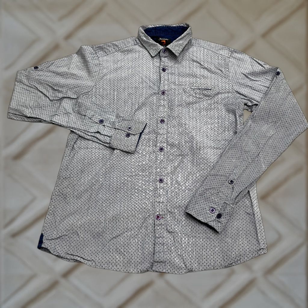 Cougar VINTAGE Cougar Slim Fit Button-Down Shirt Mens Large Blue Pinstripe Cotton Casual Office Size US L / EU 52-54 / 3 - 1 Thumbnail