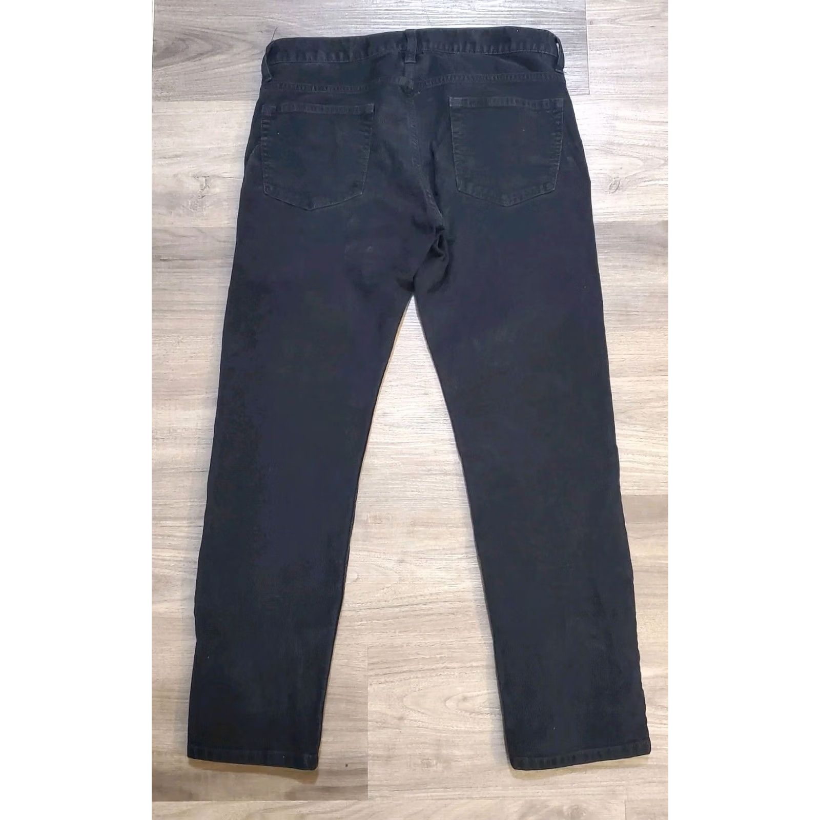 J.Crew J Crew 484 Pants Mens 30x28 Black Corduroy Slim Fit Cotton Stretch Casual G7128 Size US 30 / EU 46 - 2 Thumbnail