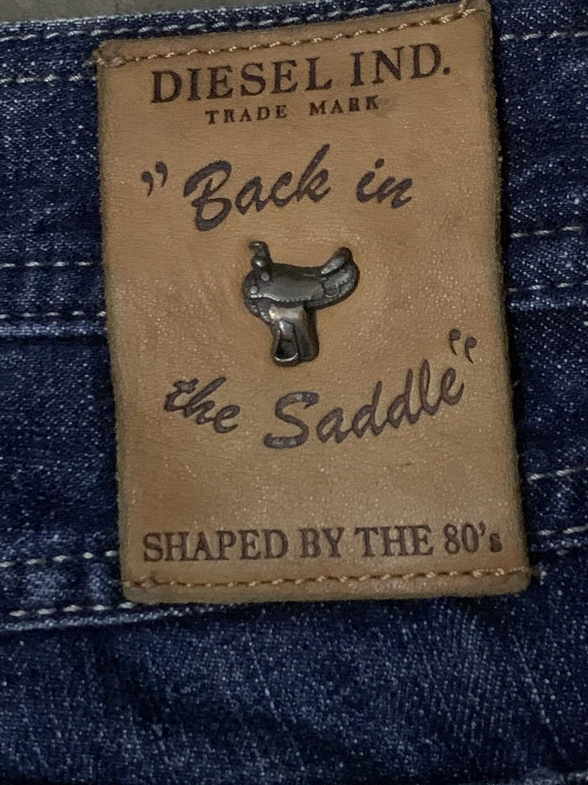 Diesel Back In The Sadle Cow Leather Denim Jeans