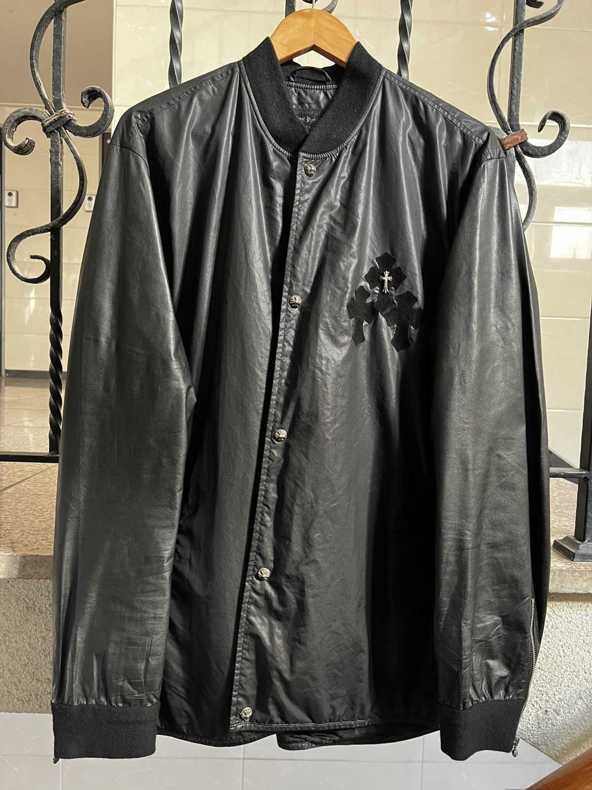 Chrome Hearts Chrome hearts leather cashmere coach jacket pave dia Size US XXL / EU 58 / 5 - 1 Thumbnail