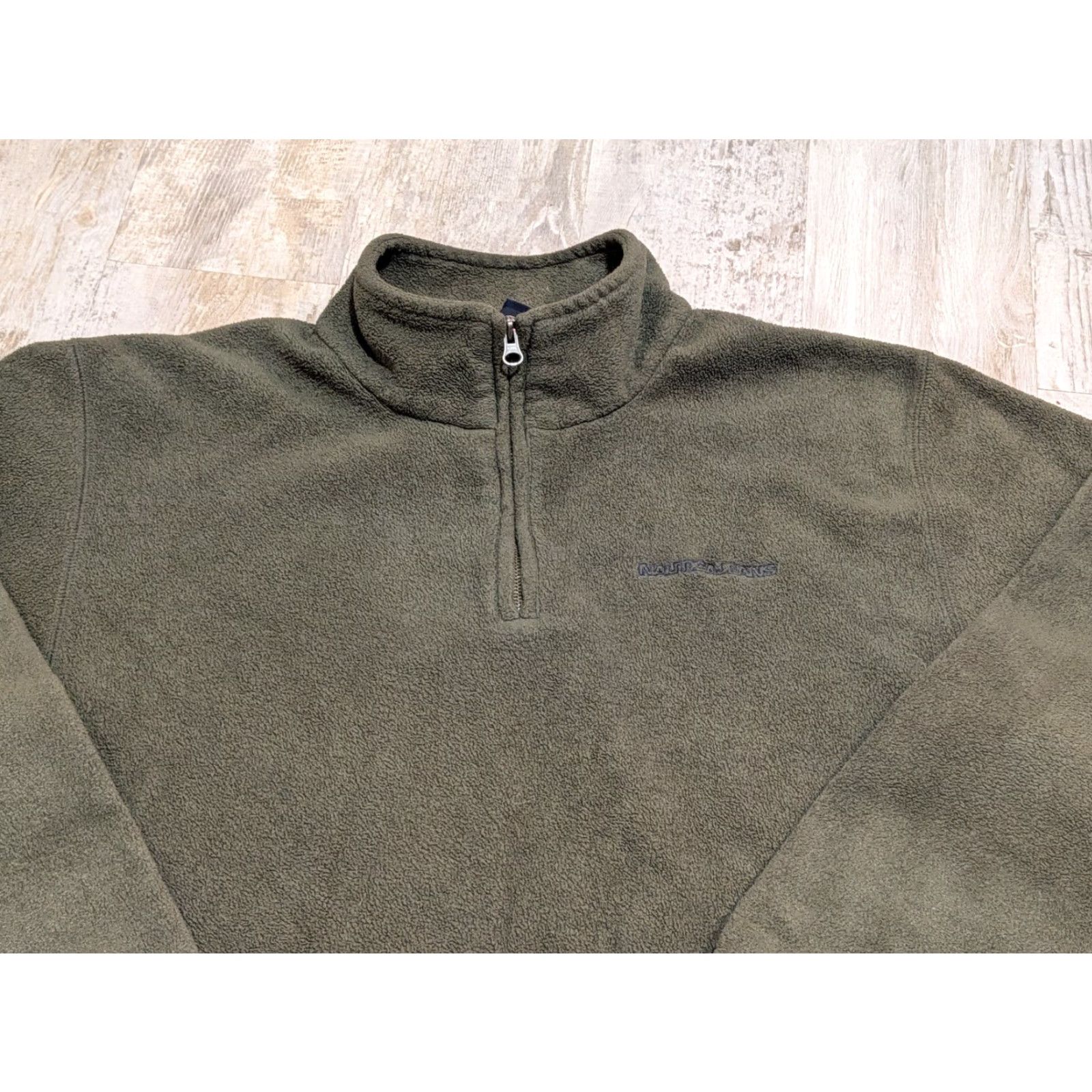 Nautica VINTAGE Nautica Mens Sweater L Olive Green Pullover 1/4 Zip Fleece Made in USA Size US L / EU 52-54 / 3 - 2 Thumbnail