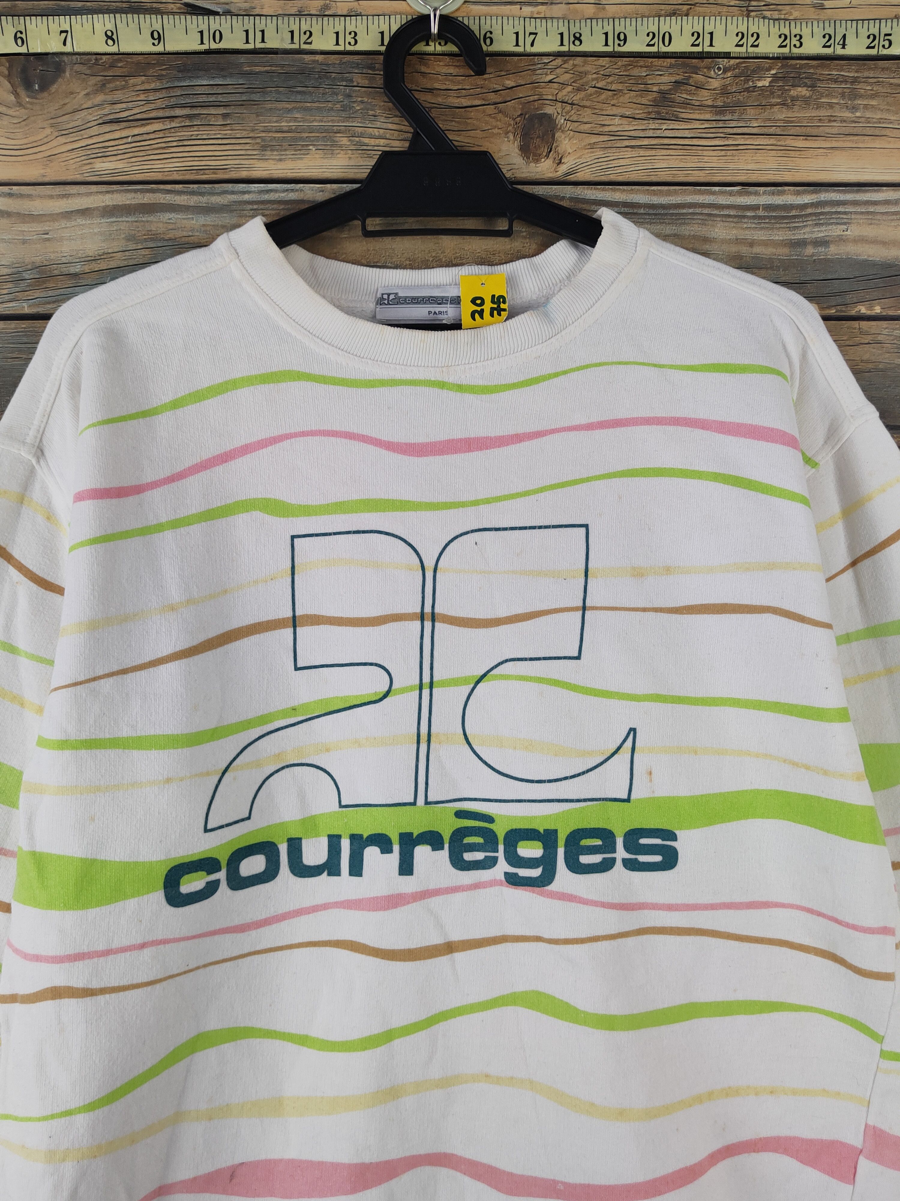 Courreges DL Courreges Homme White Green Sweatshirts #2075 Size US M / EU 48-50 / 2 - 2 Thumbnail
