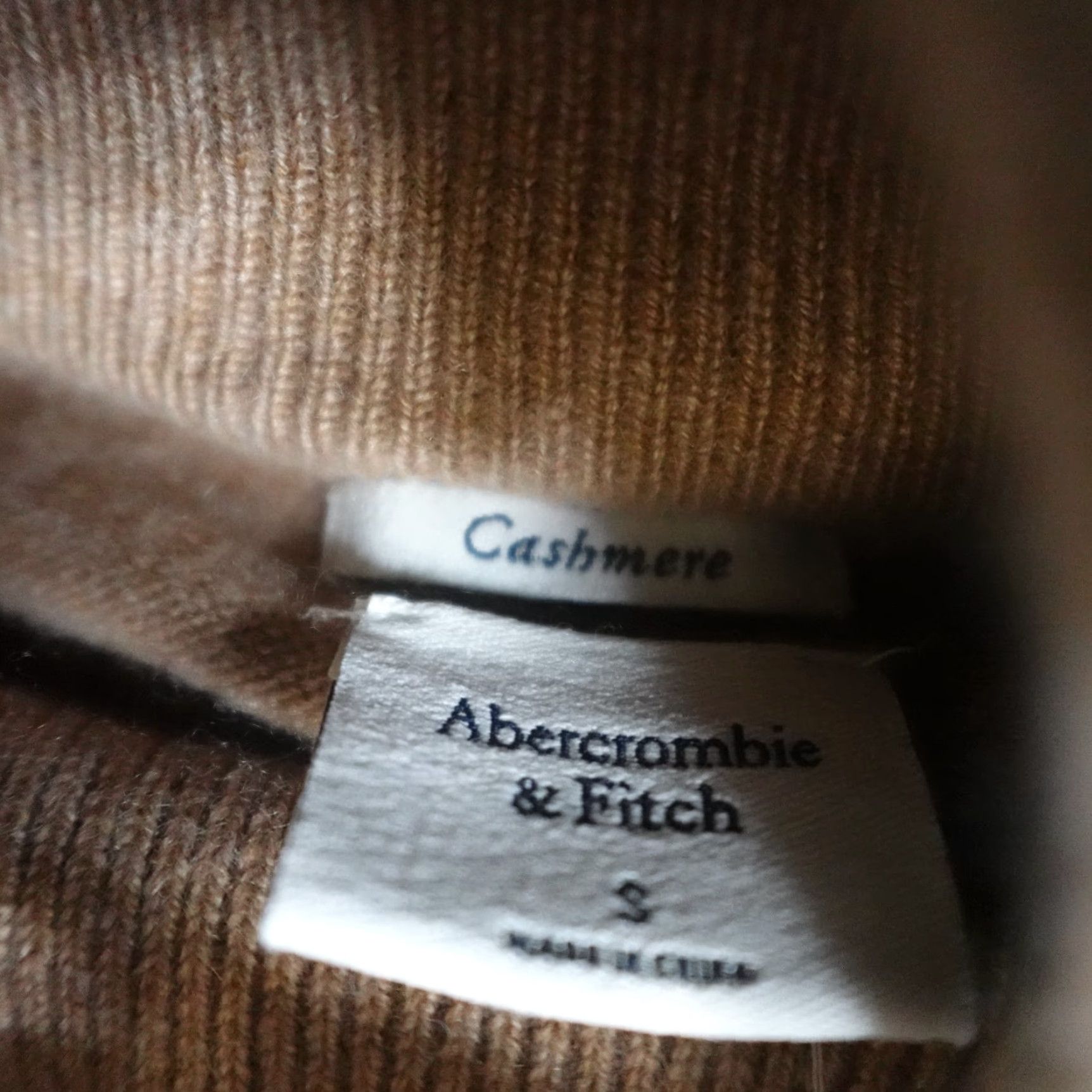 Abercrombie & Fitch Abercrombie & Fitch Sweater Dress Women Small Beige 100% Cashmere Mock Neck Knit Long Sleeve Pullover Casual Knee Length Vintage No Size S / US 4 / IT 40 - 2 Thumbnail