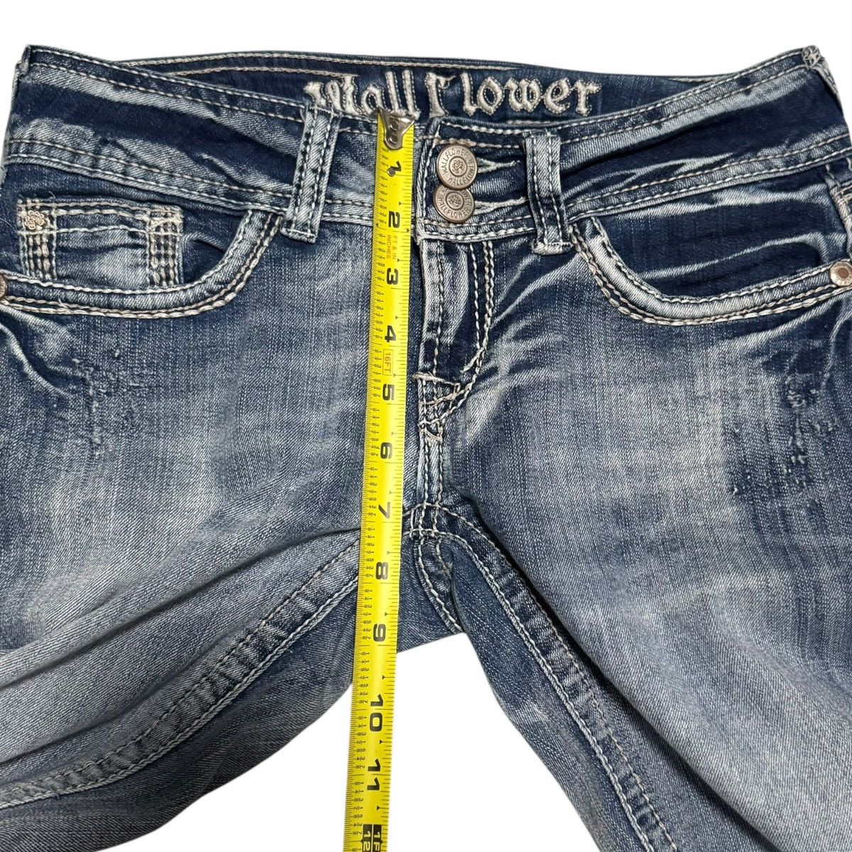 Other Wallflower Pockets Flare Denim Jeans Juniors 29x30 3/8 Size 29" - 8 Thumbnail